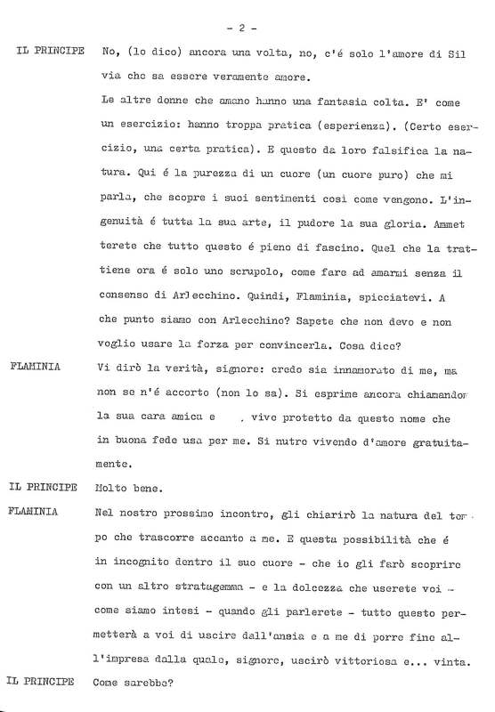 1978 : La doppia incostanza (Andrée Ruth Shammah) script