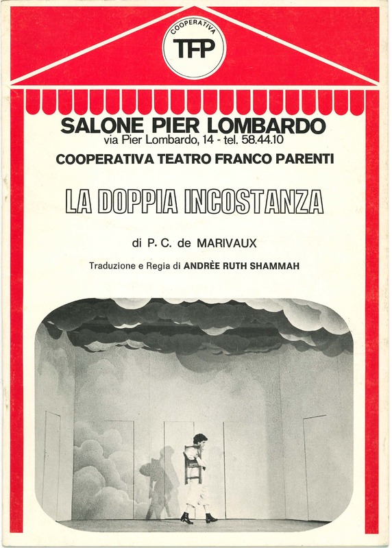 1978 : La doppia incostanza (Andrée Ruth Shammah) programme (reprise?)