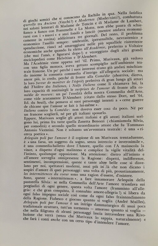 1979 : Arlecchino educato dall’amore (Giovanni Lombardo Radice) programme