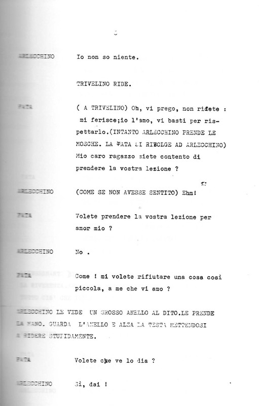 1988 : Arlecchino educato dall’amore (Marco Bernardi) script