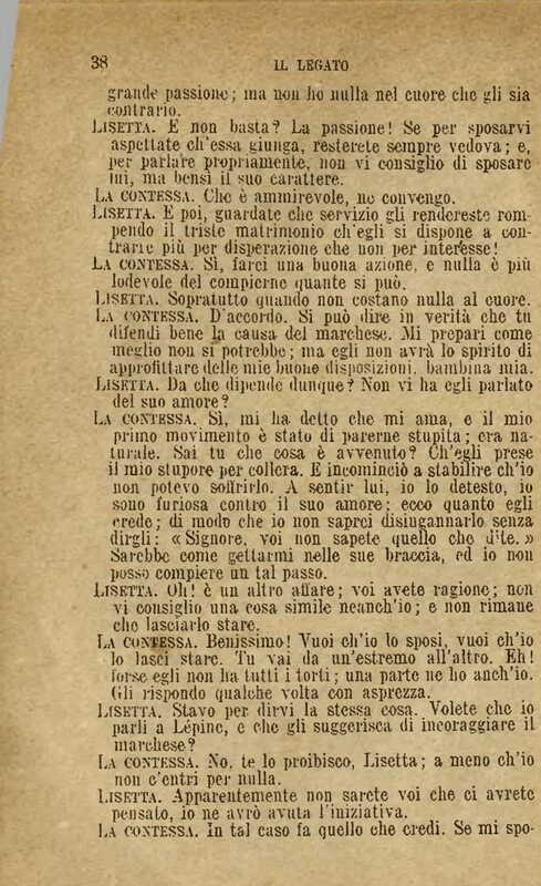 1907 : Il legato (Felicina Sacchetti Parvis)