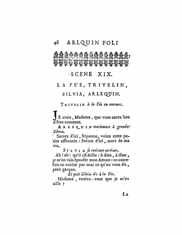 1723 : Arlequin poli par l’amour