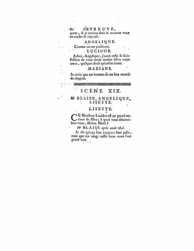 1740 : L’épreuve