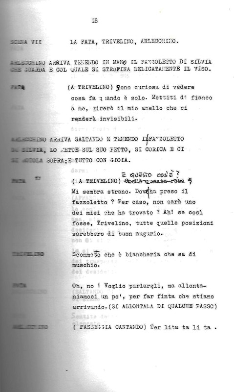 1988 : Arlecchino educato dall’amore (Marco Bernardi) script