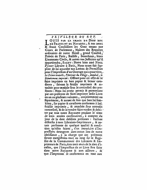1727 : Le prince travesti
