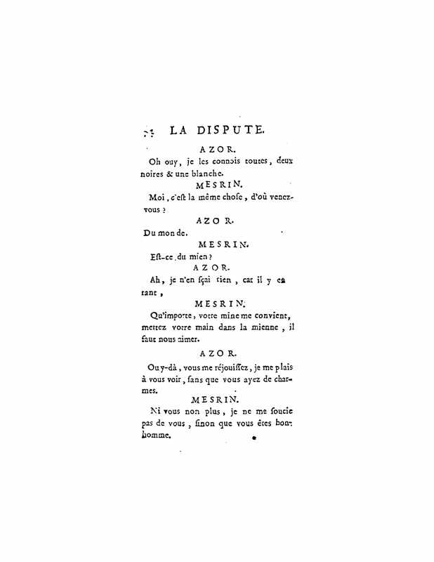 1747 : La dispute
