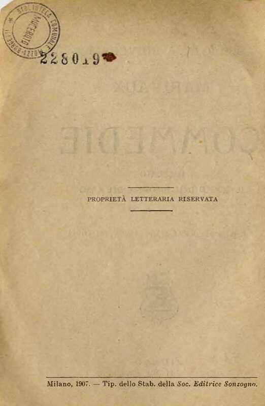 1907 : Il legato (Felicina Sacchetti Parvis)