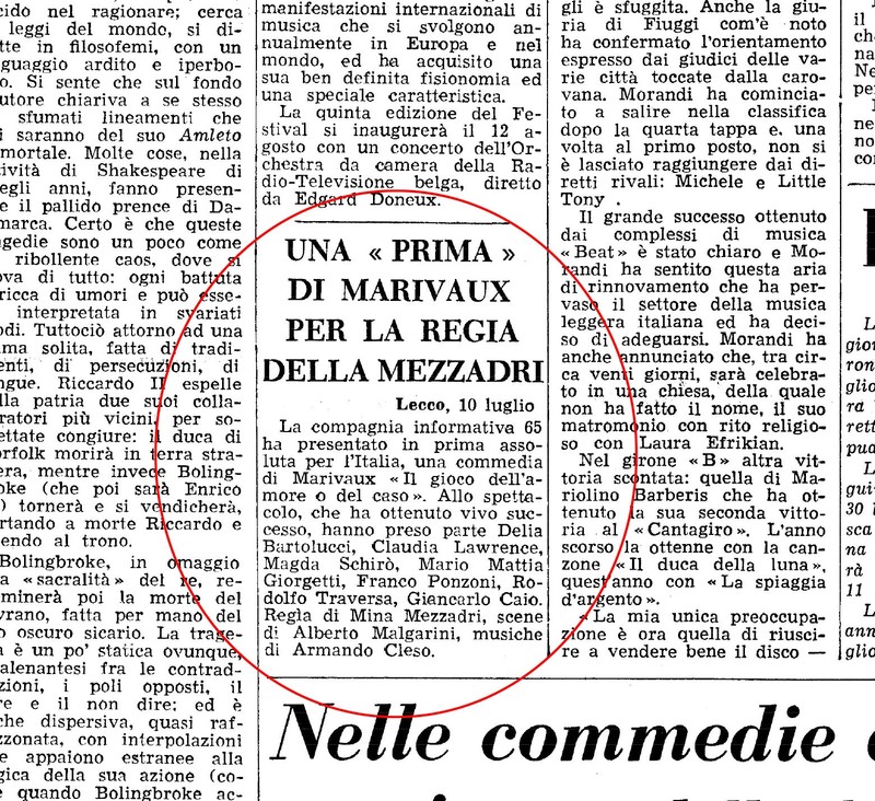 1966 : Il gioco dell’amore e del caso, Revue de presse