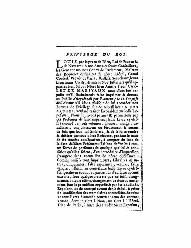 1723 : Arlequin poli par l’amour