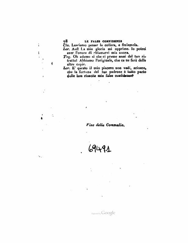 1833 : Le false confidenze