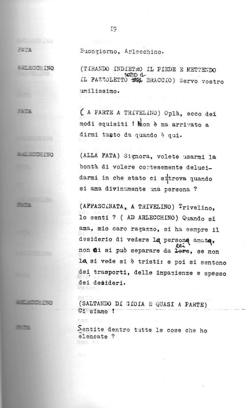 1988 : Arlecchino educato dall’amore (Marco Bernardi) script