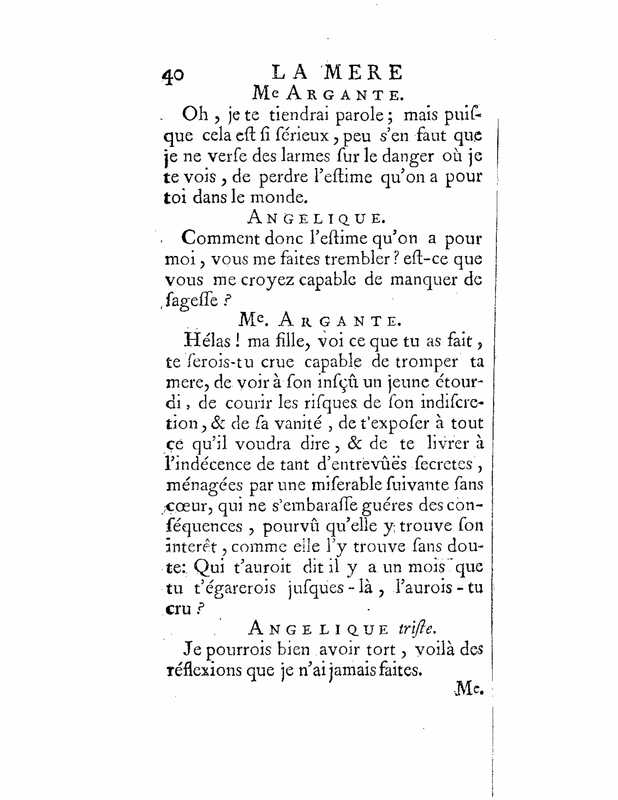 1735 : La mère confidente