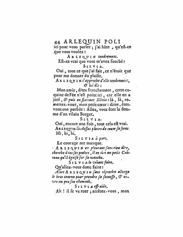 1723 : Arlequin poli par l’amour
