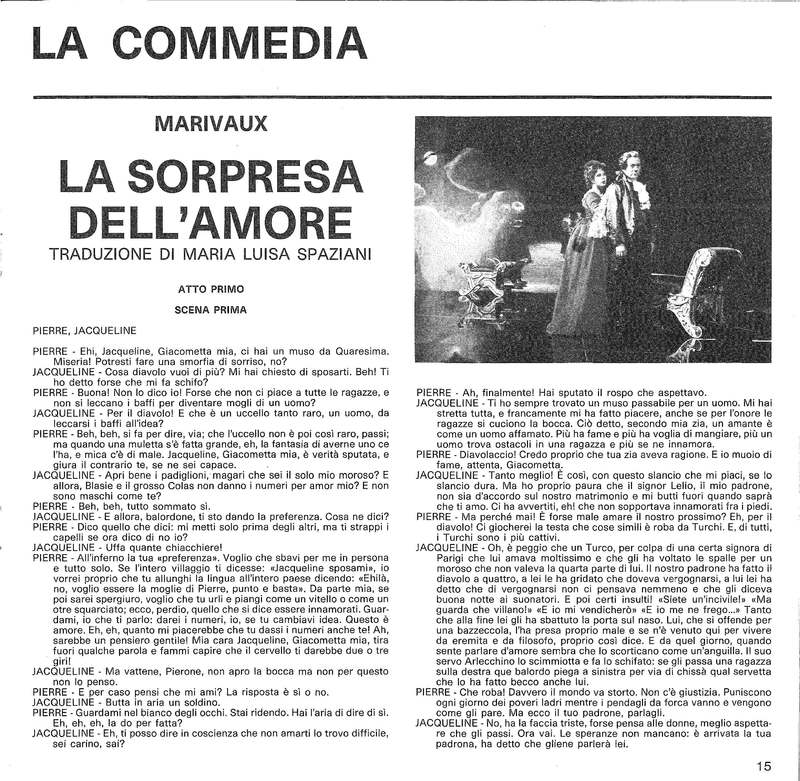 1989 : La sorpresa dell’amore (Sandro Sequi)