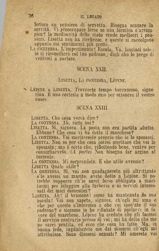 1907 : Il legato (Felicina Sacchetti Parvis)