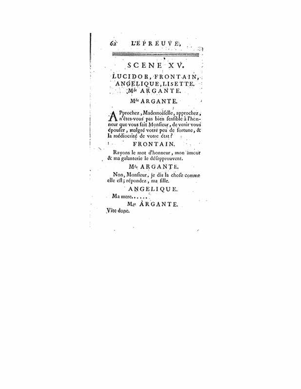 1740 : L’épreuve