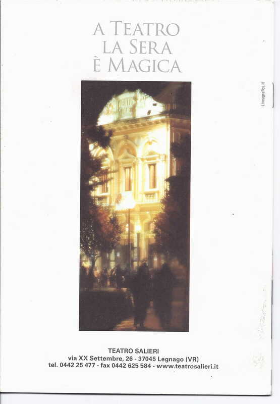 1998 : Le false confidenze (Toni Servillo), Programme (Reprises 2005-2007)