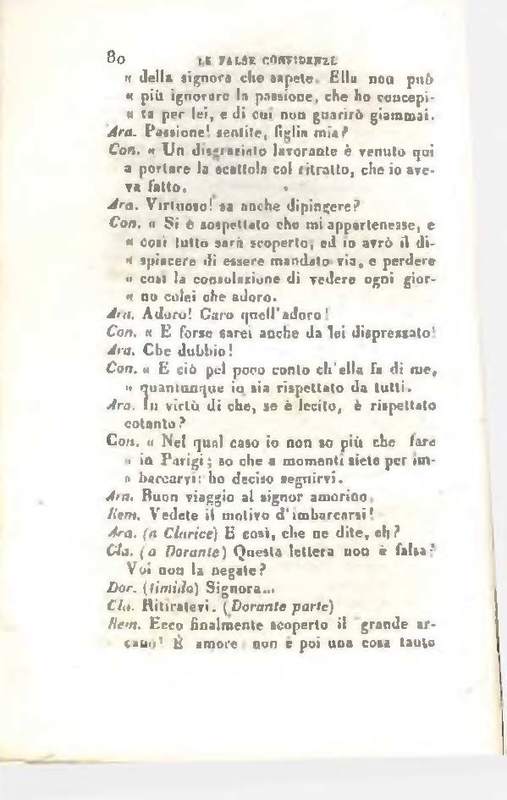 1829 : Le false confidenze [Salvatore Fabbrichesi, 1816]