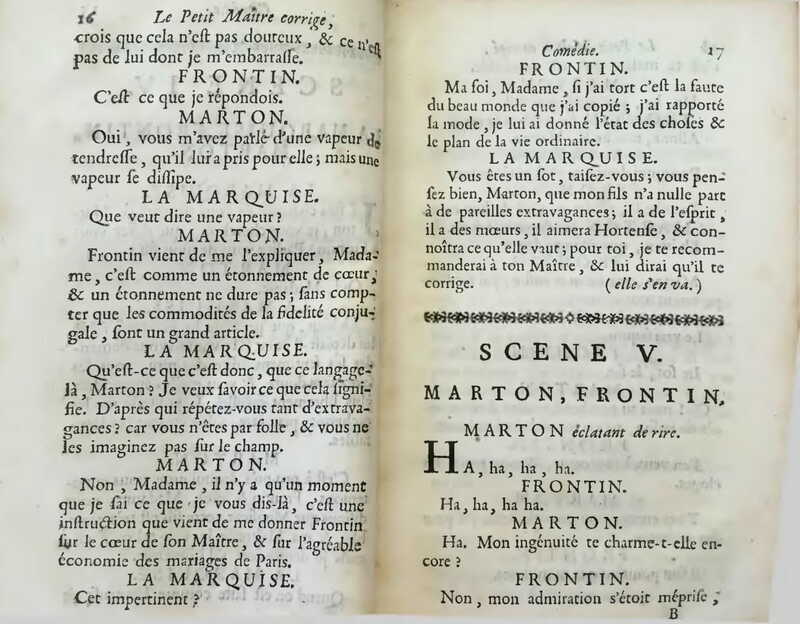 1739 : Le petit-maître corrigé