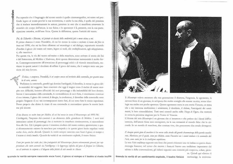 1998 : Le false confidenze (Toni Servillo), Revue de presse