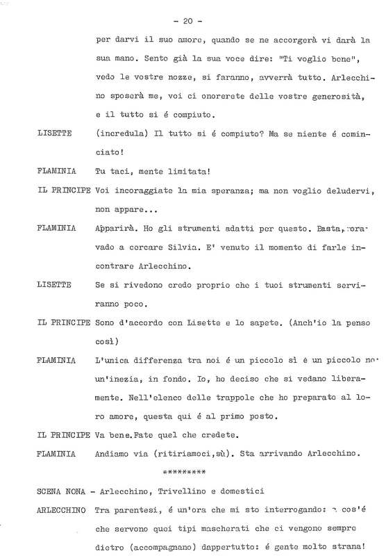1978 : La doppia incostanza (Andrée Ruth Shammah) script
