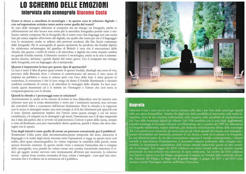2012 : Il gioco dell’amore e del caso, Programme