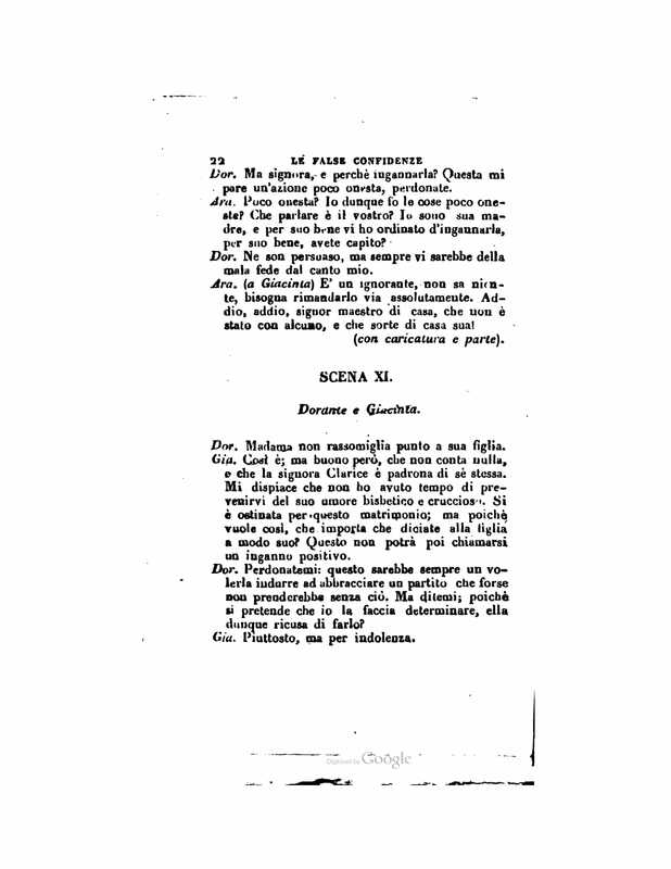 1833 : Le false confidenze