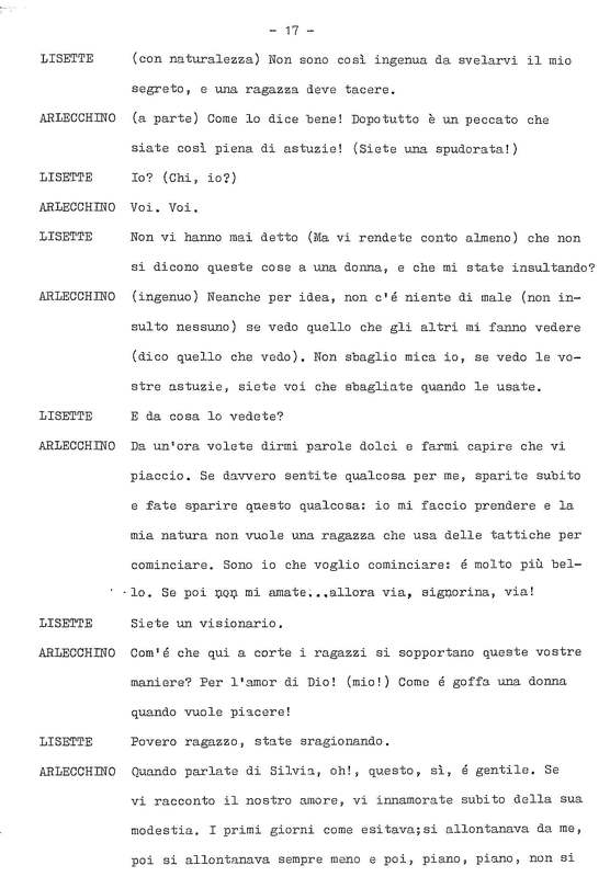 1978 : La doppia incostanza (Andrée Ruth Shammah) script
