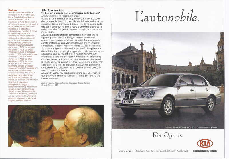1998 : Le false confidenze (Toni Servillo), Programme (Reprises 2005-2007)