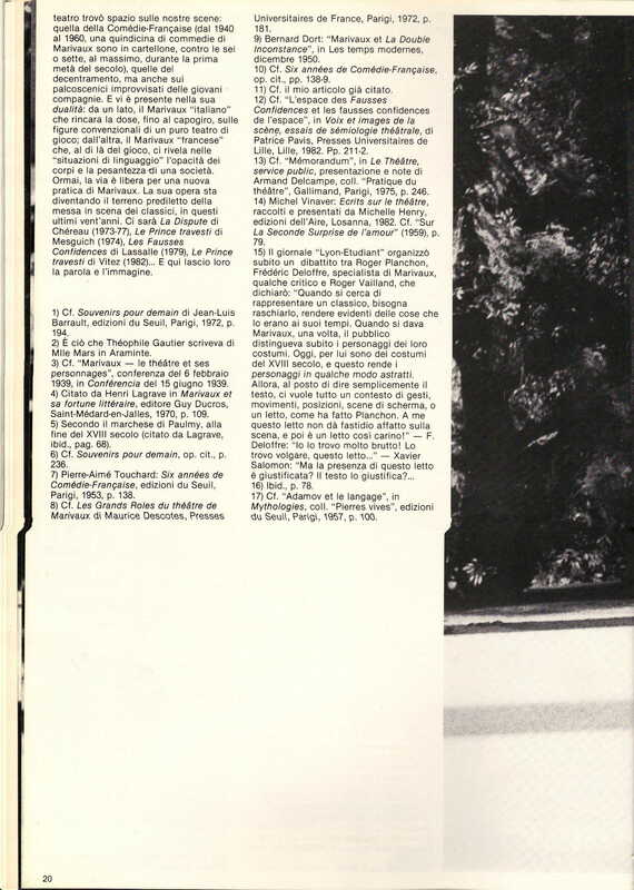 1985 : Il trionfo dell’amore, Programme
