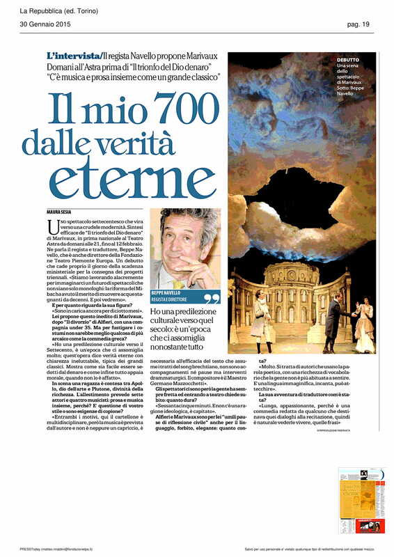 2015 : Il trionfo del dio denaro, Revue de presse