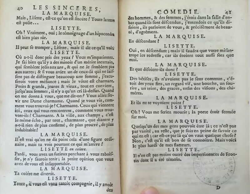 1739 : Les sincères