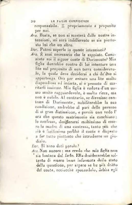 1829 : Le false confidenze [Salvatore Fabbrichesi, 1816]