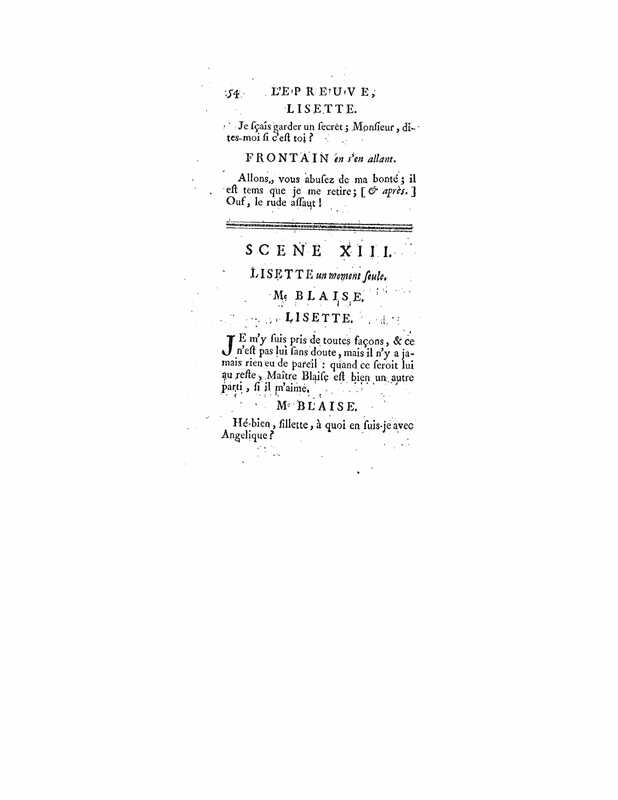 1740 : L’épreuve