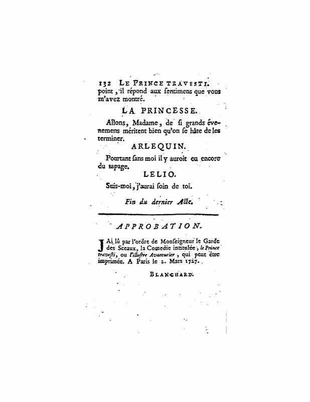 1727 : Le prince travesti