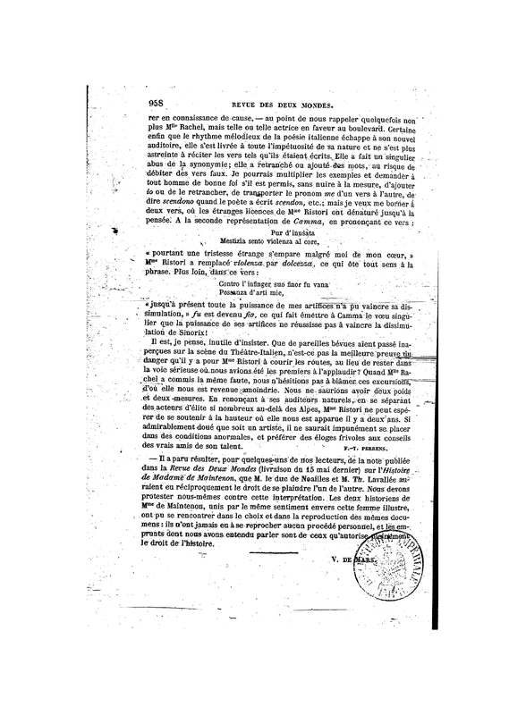 1857 : Le false confidenze, Revue de presse