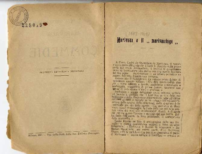 1907 : Il giuoco dell’amore e del caso (Felicina Sacchetti Parvis)