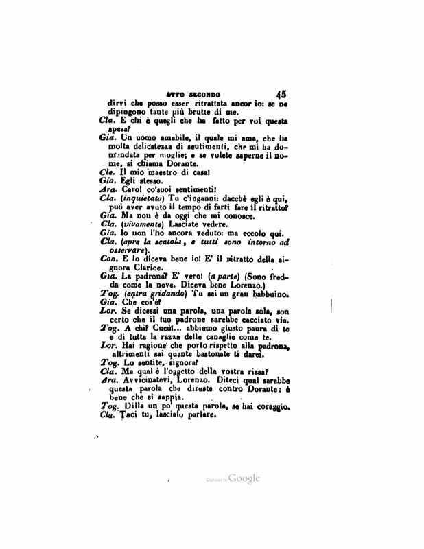 1833 : Le false confidenze