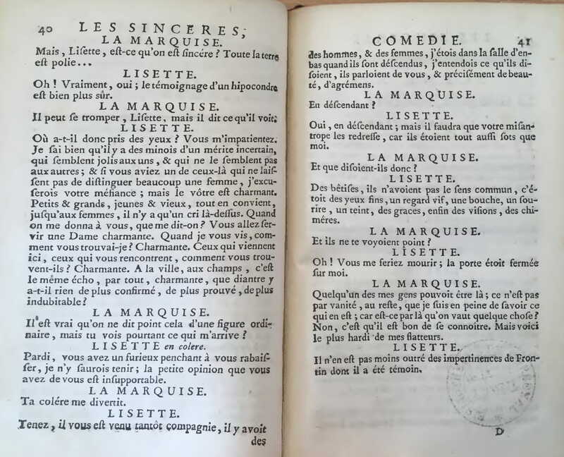 1739 : Les sincères