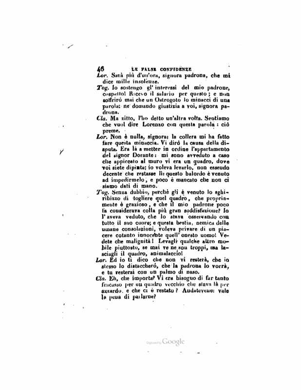 1833 : Le false confidenze