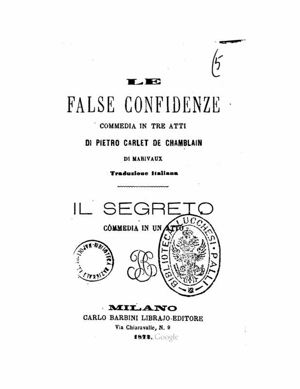 1872 : Le false confidenze