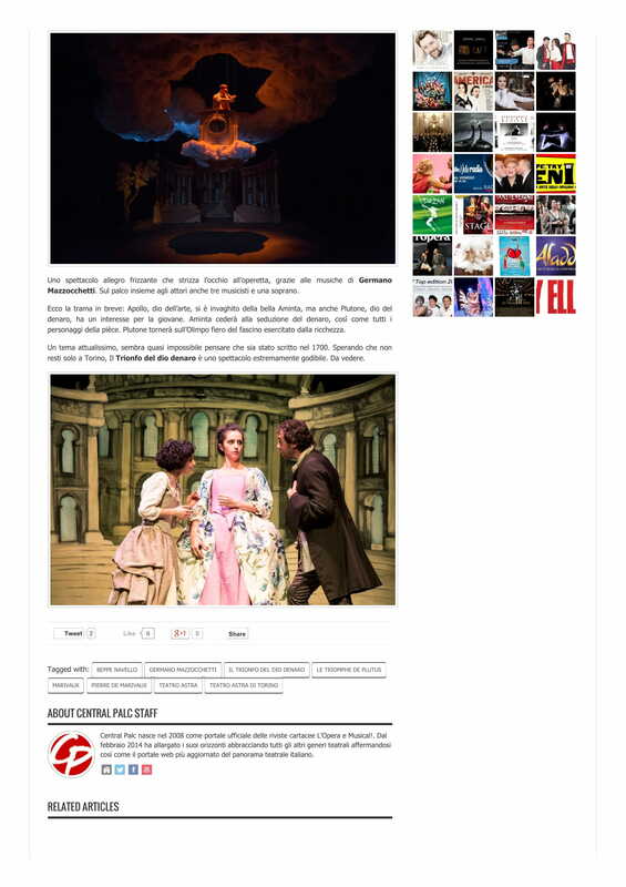 2015 : Il trionfo del dio denaro, Revue de presse