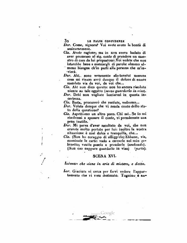 1833 : Le false confidenze