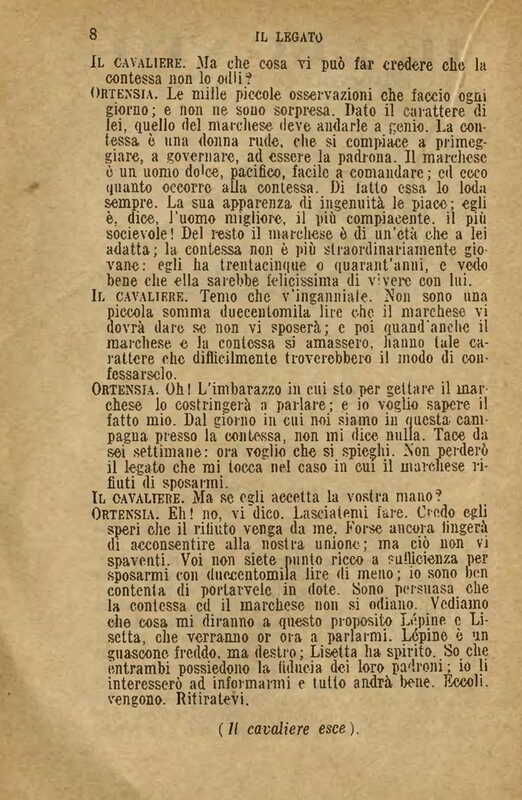 1907 : Il legato (Felicina Sacchetti Parvis)