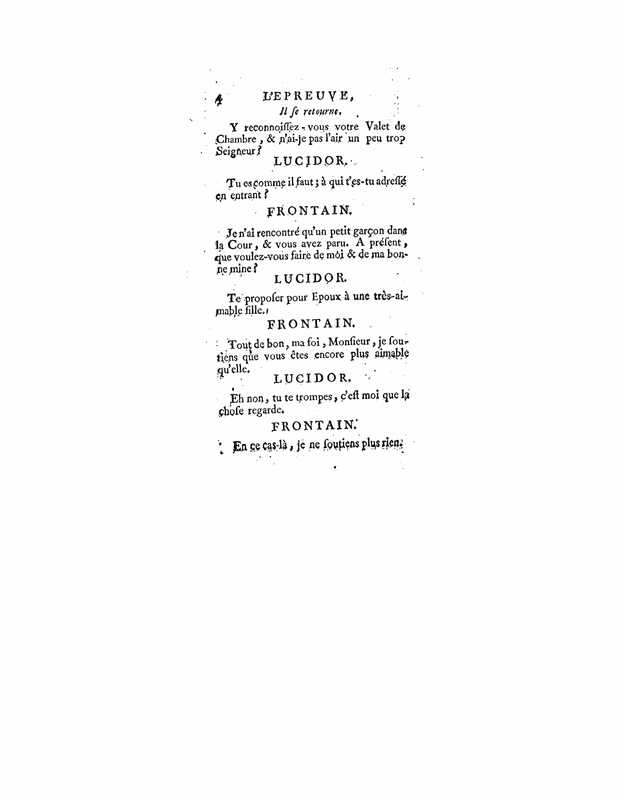 1740 : L’épreuve