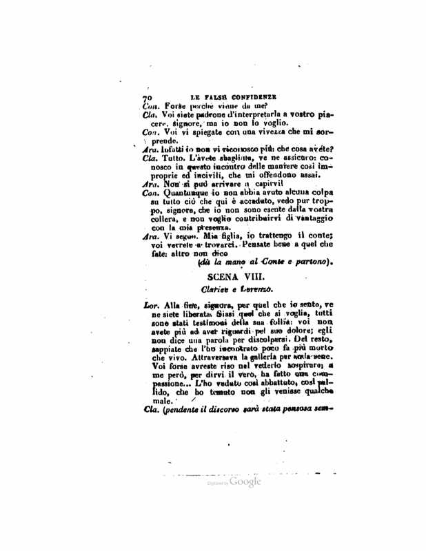1833 : Le false confidenze