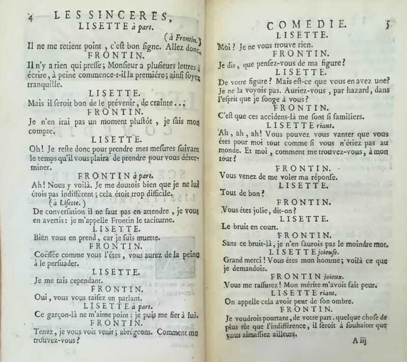 1739 : Les sincères