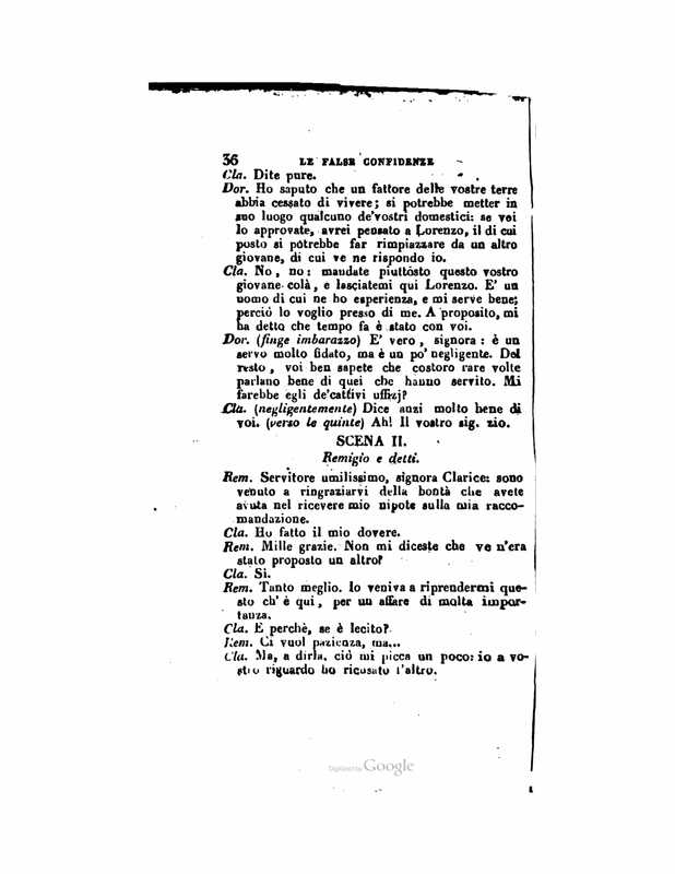 1833 : Le false confidenze