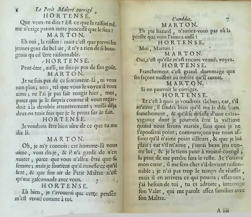 1739 : Le petit-maître corrigé