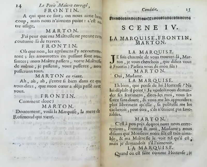 1739 : Le petit-maître corrigé